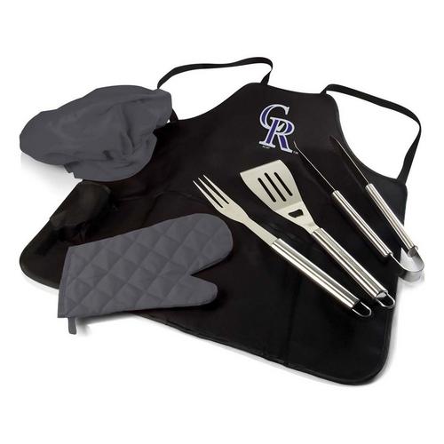 Picnic Time Colorado Rockies BBQ Apron Tote Pro Grill Set - Primary Image