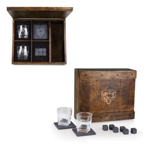 Picnic Time Chicago Bears Engraved Whiskey Box Gift Set - Primary Image