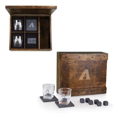 Picnic Time Arizona Diamondbacks Engraved Whiskey Box Gift Set - Primary Image