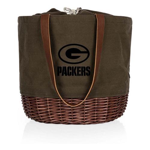 Picnic Time Green Bay Packers Coronado Canvas & Willow Basket Tote - Primary Image