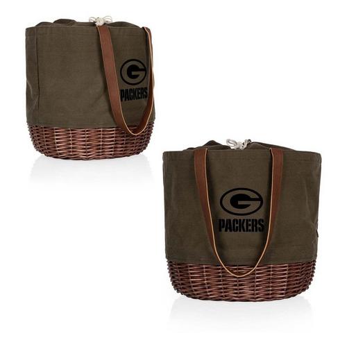 Picnic Time Green Bay Packers Coronado Canvas & Willow Basket Tote - Primary Image
