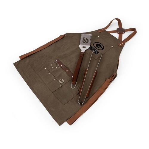 Picnic Time Green Bay Packers BBQ Apron Tote Pro Grill Tool Set - Primary Image