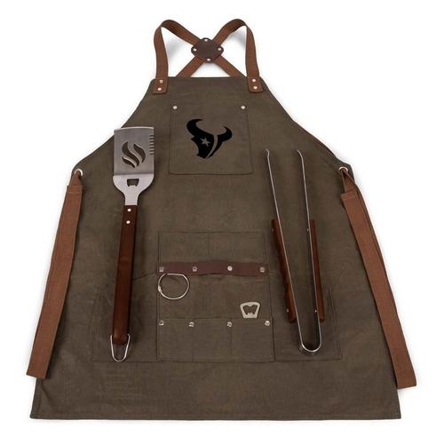 Picnic Time Houston Texans BBQ Apron Tote Pro Grill Tool Set - Primary Image
