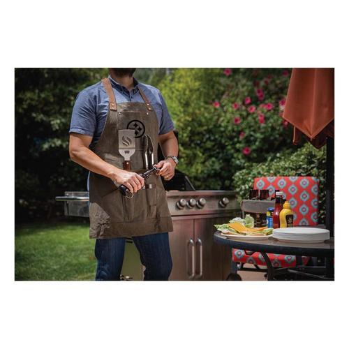 Picnic Time Pittsburgh Steelers BBQ Apron Tote Pro Grill Tool Set - Primary Image