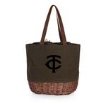 Picnic Time Minnesota Twins Coronado Canvas & Willow Basket Tote - Thumbnail 1 of 3