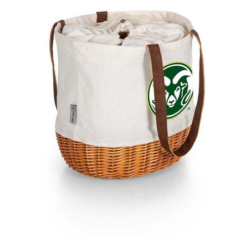 Picnic Time Colorado State Rams Coronado Canvas & Willow Basket Tote - Primary Image