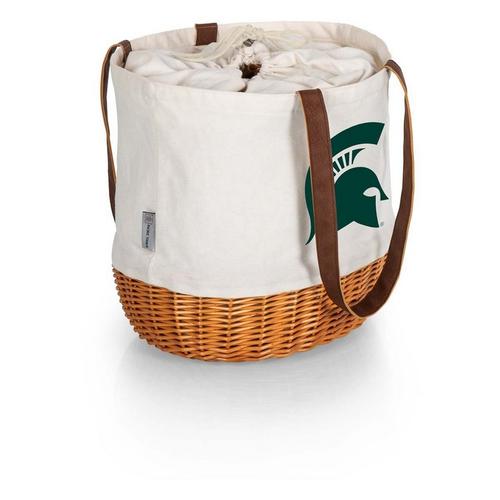 Picnic Time Michigan State Spartans Coronado Canvas & Willow Basket Tote - Primary Image