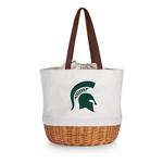 Picnic Time Michigan State Spartans Coronado Canvas & Willow Basket Tote - Thumbnail 2 of 3