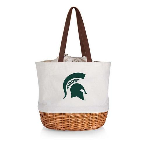 Picnic Time Michigan State Spartans Coronado Canvas & Willow Basket Tote - Primary Image