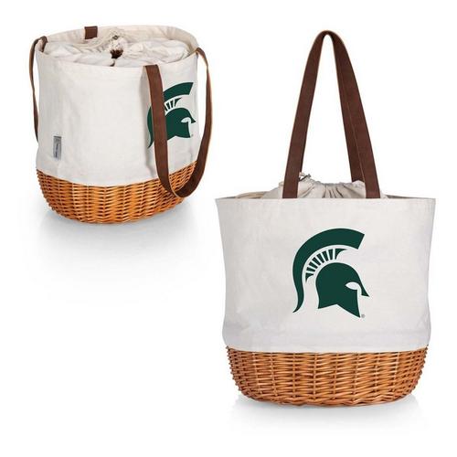 Picnic Time Michigan State Spartans Coronado Canvas & Willow Basket Tote - Primary Image