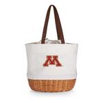 Picnic Time Minnesota Golden Gophers Coronado Canvas & Willow Basket Tote - Thumbnail 2 of 3