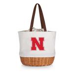 Picnic Time Nebraska Cornhuskers Coronado Canvas & Willow Basket Tote - Thumbnail 2 of 3