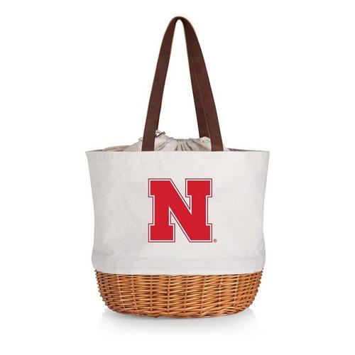 Picnic Time Nebraska Cornhuskers Coronado Canvas & Willow Basket Tote - Primary Image