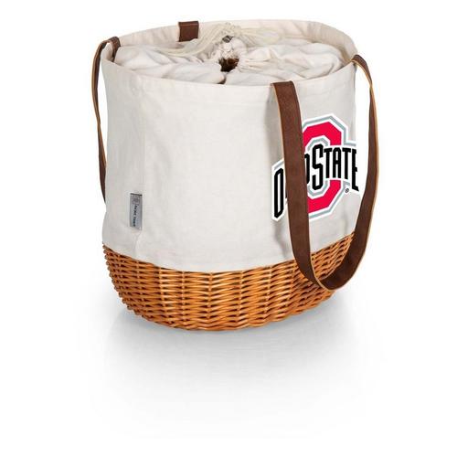 Picnic Time Ohio State Buckeyes Coronado Canvas & Willow Basket Tote - Primary Image