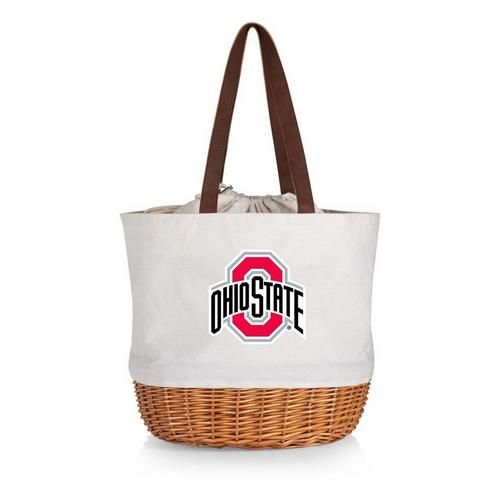 Picnic Time Ohio State Buckeyes Coronado Canvas & Willow Basket Tote - Primary Image