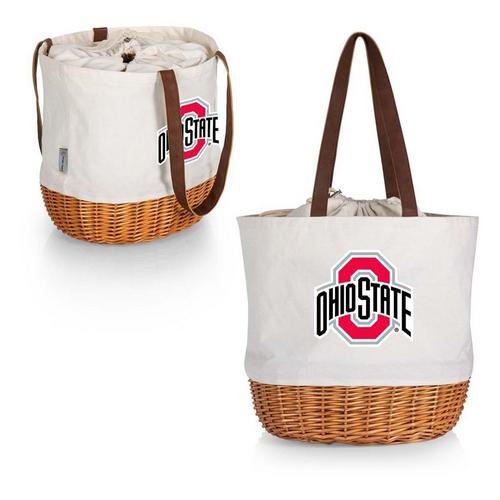 Picnic Time Ohio State Buckeyes Coronado Canvas & Willow Basket Tote - Primary Image