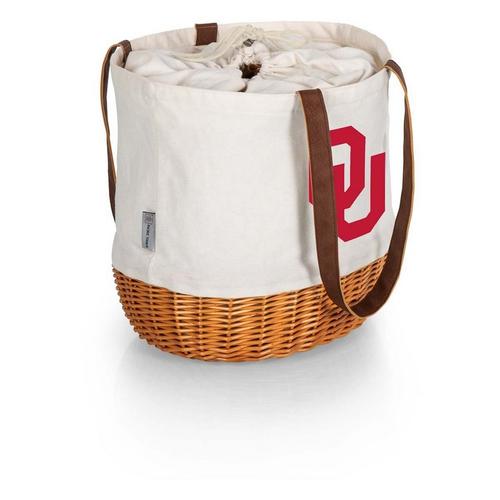 Picnic Time Oklahoma Sooners Coronado Canvas & Willow Basket Tote - Primary Image