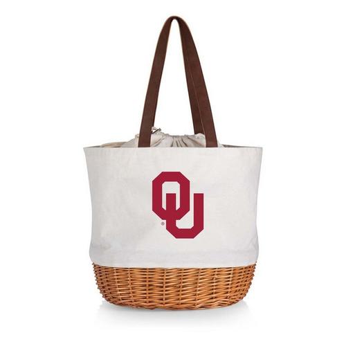 Picnic Time Oklahoma Sooners Coronado Canvas & Willow Basket Tote - Primary Image