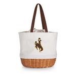 Picnic Time Wyoming Cowboys Coronado Canvas & Willow Basket Tote - Thumbnail 2 of 3