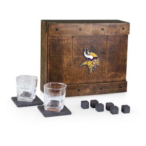 Picnic Time Minnesota Vikings Emblem Whiskey Box Gift Set - Primary Image
