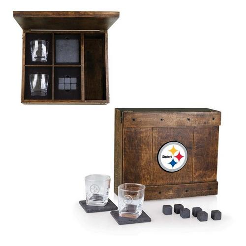 Picnic Time Pittsburgh Steelers Emblem Whiskey Box Gift Set - Primary Image