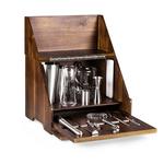 Picnic Time Denver Broncos Madison Acacia Tabletop Bar Set - Thumbnail 1 of 4