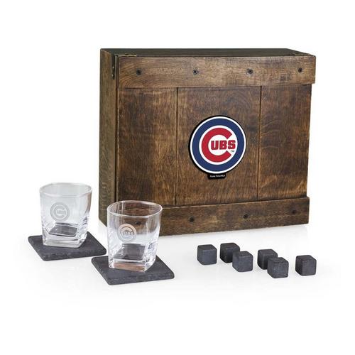 Picnic Time Chicago Cubs Emblem Whiskey Box Gift Set - Primary Image