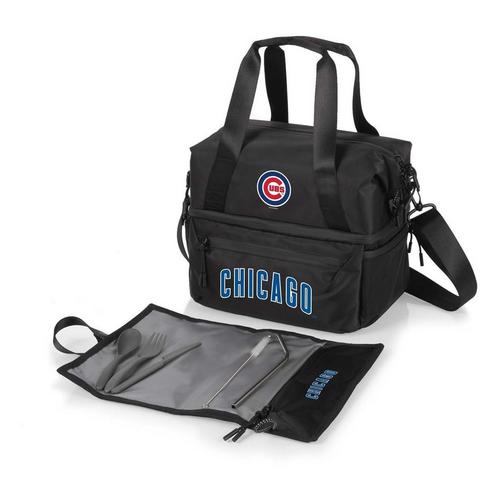 Picnic Time Chicago Cubs Recycled Lunch Bag Cooler with Utensils - Primary Image