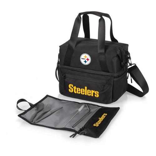 Picnic Time Pittsburgh Steelers Recycled Lunch Bag Cooler with Utensils - Primary Image
