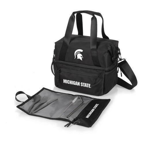 Picnic Time Michigan State Spartans Recycled Lunch Bag Cooler with Utensils - Primary Image