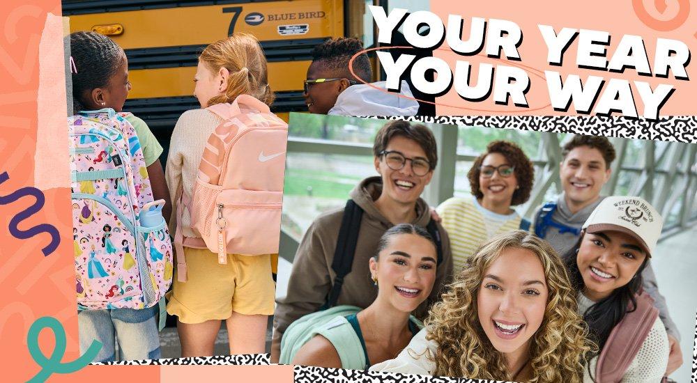 a collage of kids going back to school