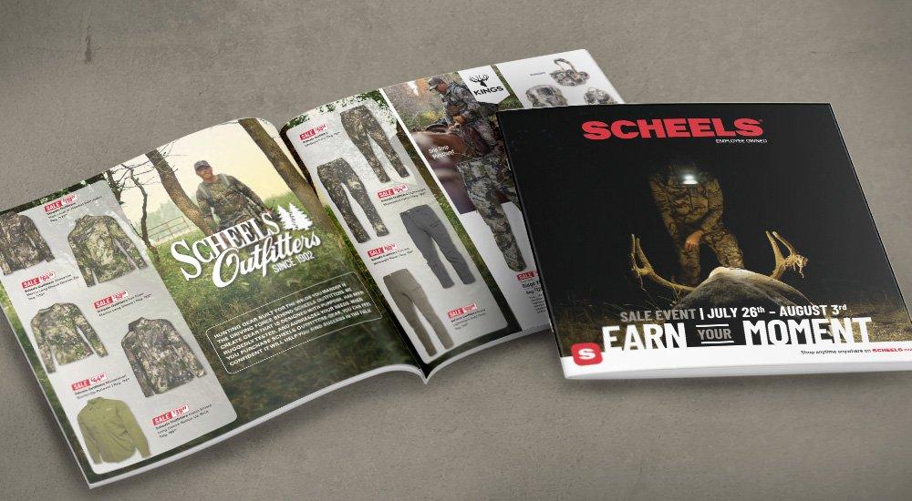 a display of the scheels hunt catalog