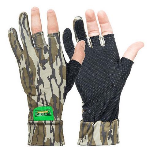 Primos Stretch-Fit Fingerless Mossy Oak Bottomland Hunting Gloves - Primary Image