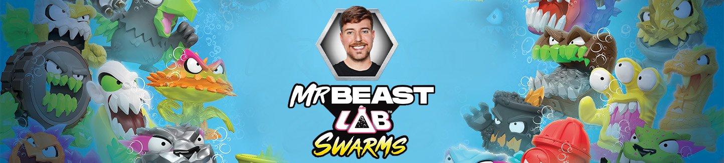 Mr Beast Lab Swarms Logo and Toys