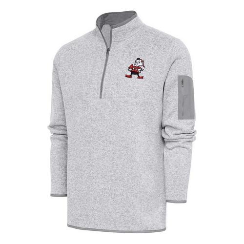 Antigua Cleveland Browns 'Hands on Hips Brownie'' Classic Fortune Long Sleeve 1/4 Zip - Primary Image