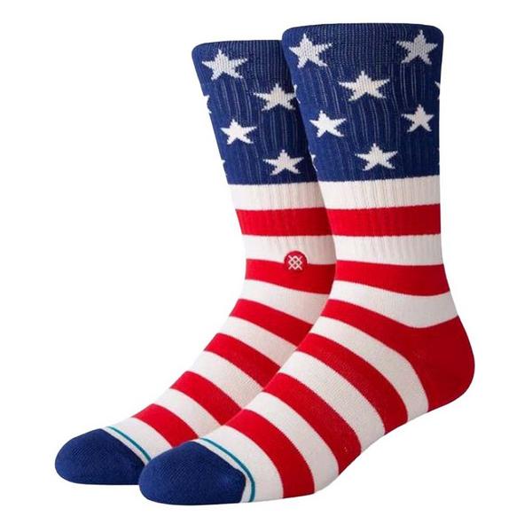 Stance The Fourth Crew Socks Large Red/White/Blue