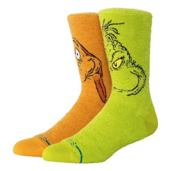 Men's Stance Grinch and Max Crew Socks Large Green/Brown