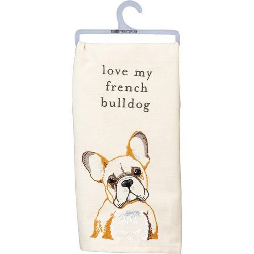Primitives by Kathy Love My French Bulldog Dish Towel - Primary Image
