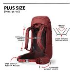 Women's Gregory Mountain Mountain Mountain Mountain Kalmia 60 Plus Size Backpacking Backpack - Thumbnail 4 of 5