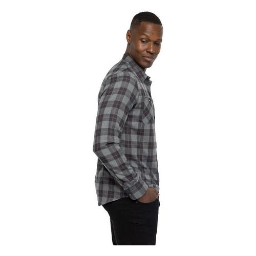 Men's TravisMathew CLOUD FLANNEL PLAID Long Sleeve Button Up Shirt - Primary Image