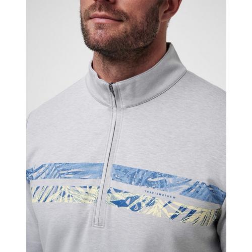 Men's TravisMathew Upgraded Chest Stripe Long Sleeve 1/4 Zip - Primary Image