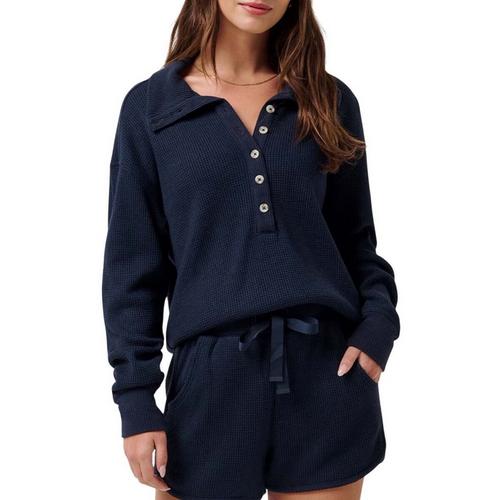 Women's TravisMathew Long Weekend Long Sleeve Henley - Primary Image