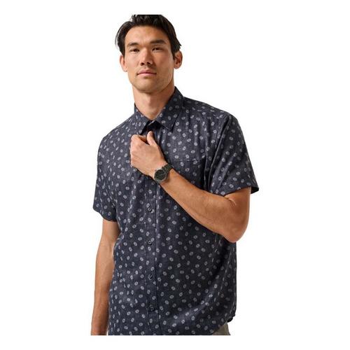 Men's TravisMathew Techwoven Grey Wind Button Up Shirt - Primary Image
