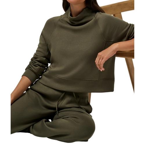 Women's TravisMathew Skyloft Soft Funnel Neck Long Sleeve Mock Neck Oversized Shirt - Primary Image