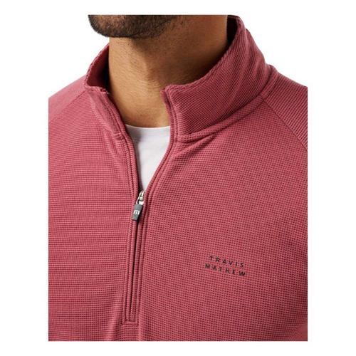 Men's TravisMathew Performance Waffle Long Sleeve 1/4 Zip - Primary Image