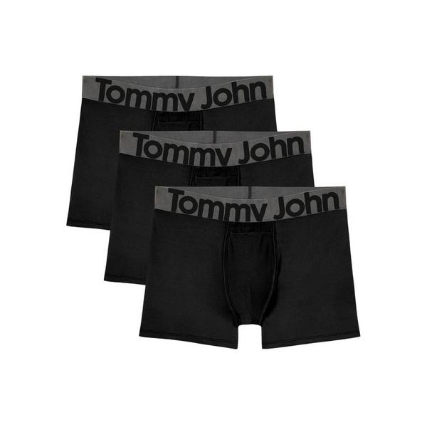 Men's Tommy John 360 Sport Boxer Briefs Underwear 3 Pack 2XLarge Black
