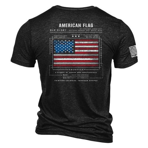 Nine Line American Flag Schematic T-Shirt - Primary Image