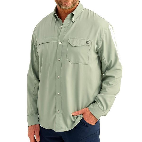 HUK Men's  Tide Point Long Sleeve Button Up Shirt