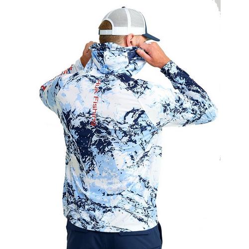 Men's Huk Mossy Oak Pursuit Performance Long Sleeve Hooded T-Shirt - Primary Image