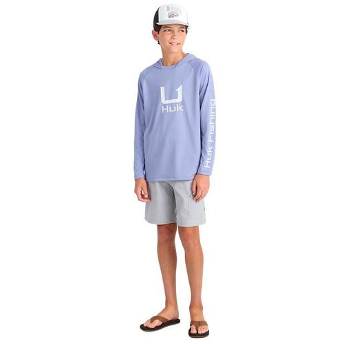 Kids' Huk Icon Long Sleeve Hooded T-Shirt - Primary Image